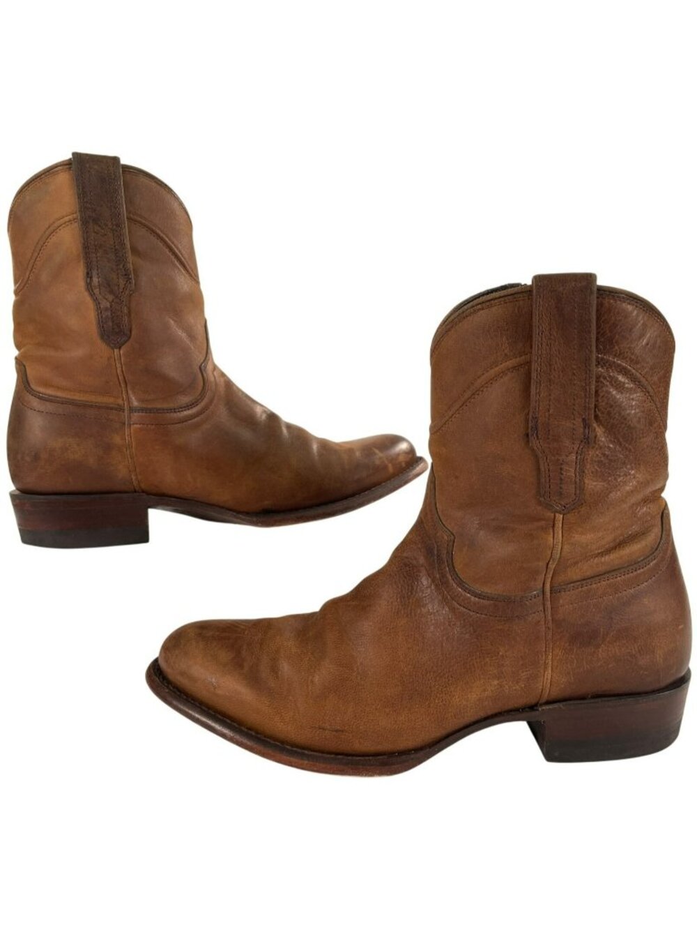 Tecovas The Dean Boots 8" Zip Cafe Goat Leather Western Men's Sz 8.5D USED